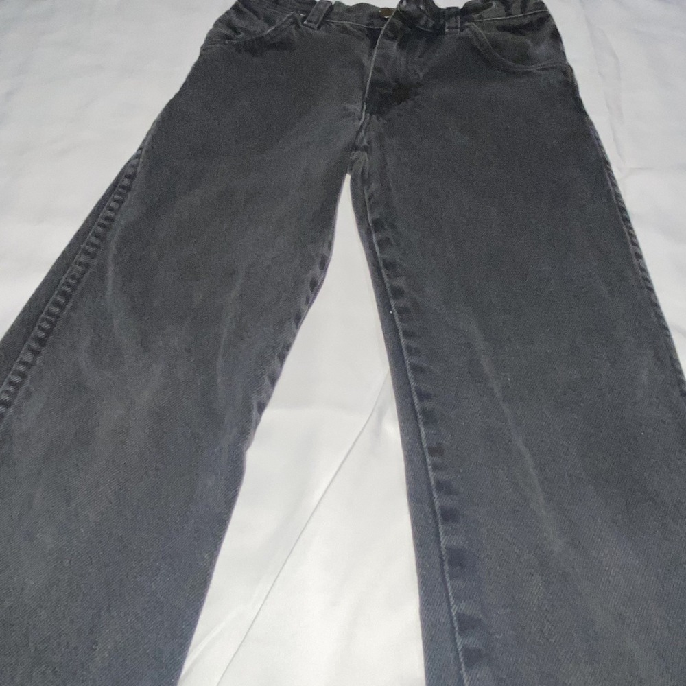 Wrangler Jeans KIDS Boys 11 Slim Black Straight Leg Western Denim 2000s - Picture 7 of 8